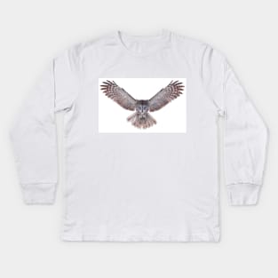 Power - Great Grey Owl Kids Long Sleeve T-Shirt